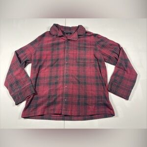 SKIMS Flannel Fleece Plaid Button Sleep Lounge Shirt Pajama Top Unisex Size S